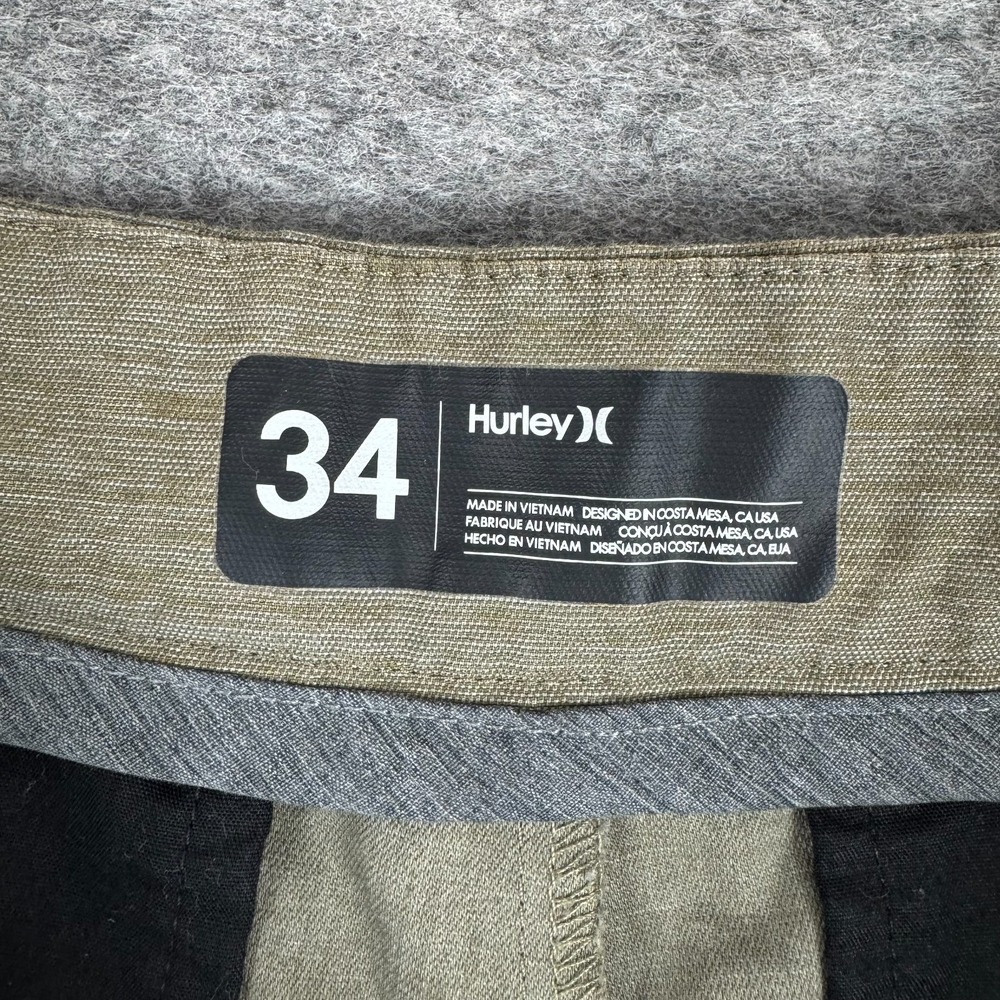 Hurley Chino Shorts 10" Cotton Polyester Stretch Pockets Brown Mens 34 - Picture 4 of 13